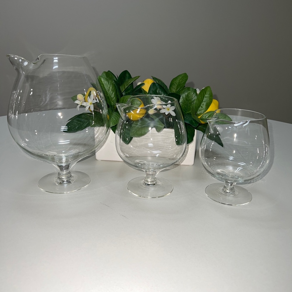 Vintage Lightweight Brandy Snifter with Pour Spout ~ Set Of 3.